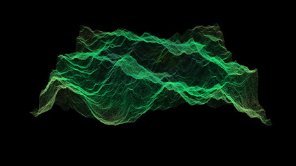 Futuristic Holographic Terrain environment, geomorphology, topography and digital data telemetry information display motion graphic user interface head up display screen