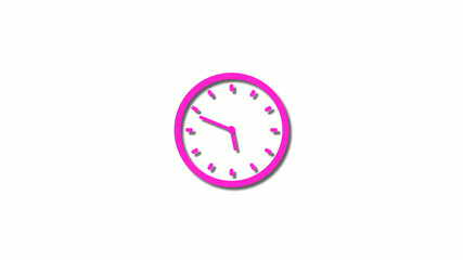 3d pink clock isolated on white background,counting down clock isolated