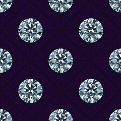 Vector seamless luxury pattern with swarovski crystals 