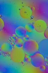 Abstract colourful background with bubbles. Oil on water design