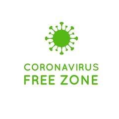 Coronavirus, covid-19 free area, zone banner. Disiase free sign, symbol. Coronavirus outbreak stop icon