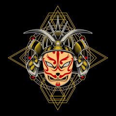 Demons mask samurai geometry