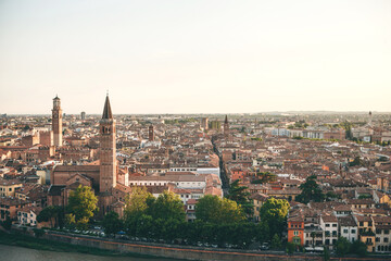 Fototapeta na wymiar View of the architecture in Verona
