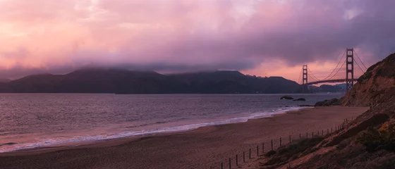 Photo sur Plexiglas Plage de Baker, San Francisco Baker beach near the Golden Gate bridge