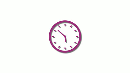 Amazing pink dark clock animation on white background,Counting down clock footage