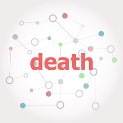 Text Death. Social concept . Connected lines with dots.