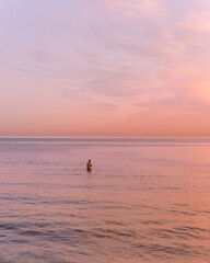 Fototapeta premium cold weather in sydney and evening swim. life's good.