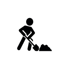 construction works circle background icon, isolated on white background.