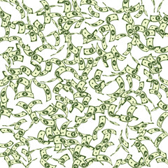 Indian rupee notes falling. Sparse INR bills on wh