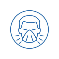 Man face with mask icon vector in trendy flat style isolated on white background