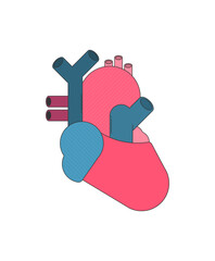 Heart attack concept in flat style vector image