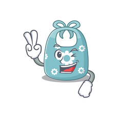 Happy baby apron cartoon design concept show two fingers