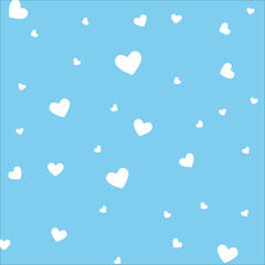 Vector background with hearts. Blue background to decorate the maiden party. Paper design for a little boy. Bright blue abstract pattern for inviting kids.