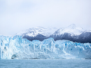 Fototapeta na wymiar Andes Mountains and Glacier Perito Moreno in Patagonia. Landscape. Horizontal