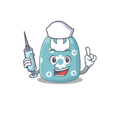 Baby apron humble nurse mascot design with a syringe
