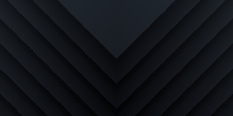 Obraz premium 3D layered shadow dark black neutral abstract background for presentation design.