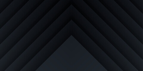 Obraz premium 3D layered shadow dark black neutral abstract background for presentation design.