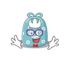 A cartoon drawing of geek baby apron wearing weird glasses