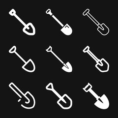 Shovel icon, Vector Illustration on the background.