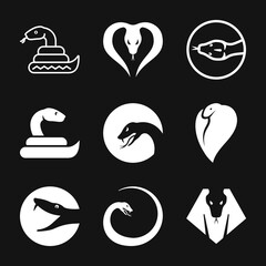 Snake vector icon, animal symbol isolated on background.