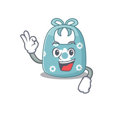Baby apron mascot design style showing Okay gesture finger