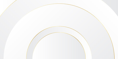 Abstract light gray white silver gold circle geometry futuristic subtle vector background. 