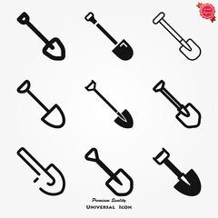 Shovel icon, Vector Illustration on the background.