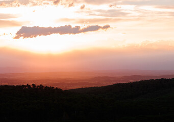 dramatic sky at sunset in girona