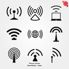 Wifi vector icon. Computer and network connections symbol isolated on background.