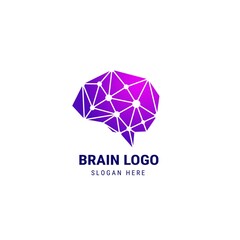 Modern Tech Brain Connect Logo Design Vector Template