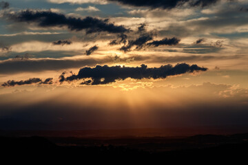 dramatic sky at sunset in girona
