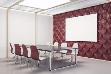 Contemporary meeting room with empty billboard