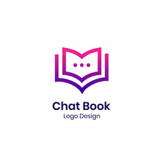 Modern Chat Book Education Logo Design Vector Template