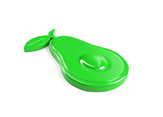 Green Avocado half 3d Illustration 3d render