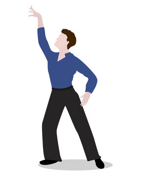 Man in a dance pose isolated on a white background