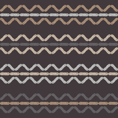 Seamless pattern. Geometry. Design with manual hatching. Ethnic boho ornament. Vector illustration for web design or print.