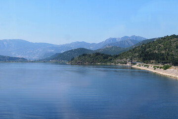 Fototapeta premium blue lake in the mountains голубое озеро в горах