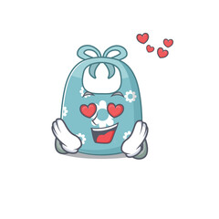 Romantic baby apron cartoon character has a falling in love eyes