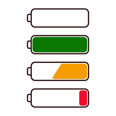 Accumulator icon set isolated vector Illustration. Battery collection. Technology concept. Power energy.