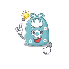 Mascot character of smart baby apron has an idea gesture