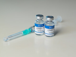 Vials of vaccine for Covid-19 to be administered by injection