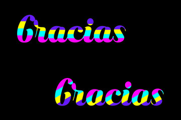Gracias thank you Spanish text lettering.