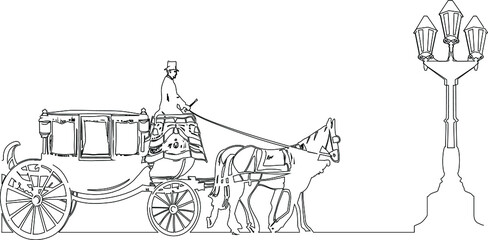 Obraz premium vintage horse carriage