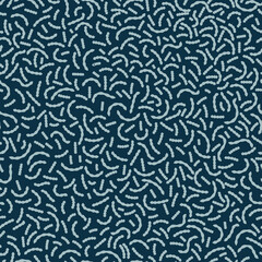 Streptocous bacterias seamless vector pattern in navy blue. Abstract surface print design for fabrics, textures, bacgrounds, stationery, and packaging.