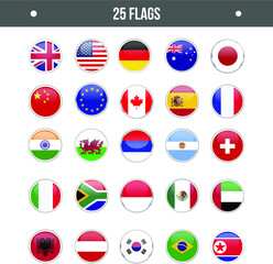 25 country's flag icon eps. USA,UK,JAPAN,INDIA,ARGENTINA,AFRICA,BRAZIL,GARMANY FLAG ICON