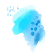 Blue and cyan watercolor texture, vector background with paint brush wash. Artistic backdrop.