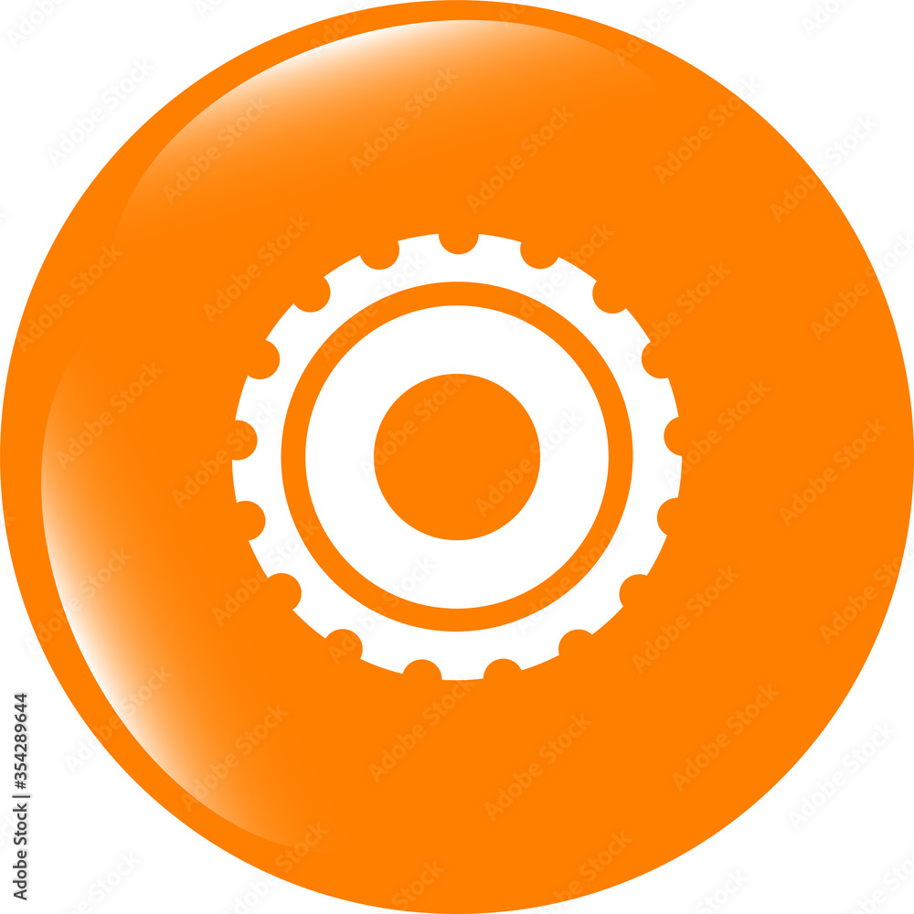 Poster gears icon web button isolated on a white background