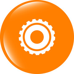 gears icon web button isolated on a white background