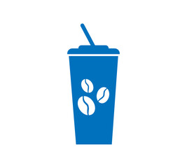 Disposable coffee cup icon vector