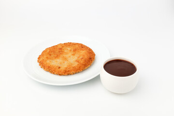 Pork cutlet on white background
